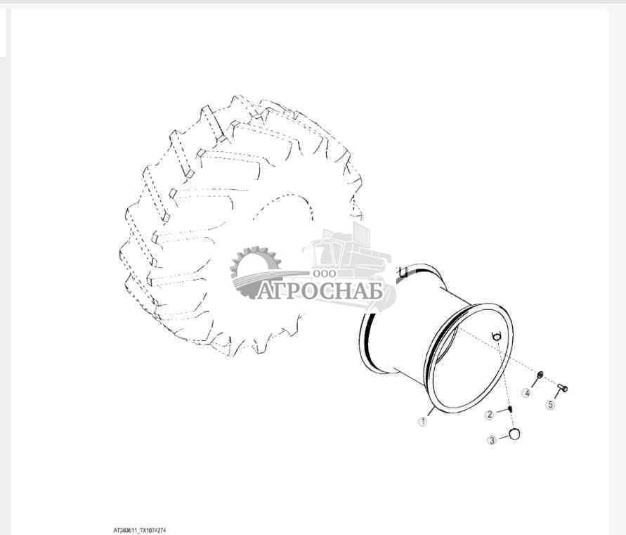 Обод — колесо с бескамерной шиной 30.5-32 20PR Firestone для мостов для тяжелых режимов работы 